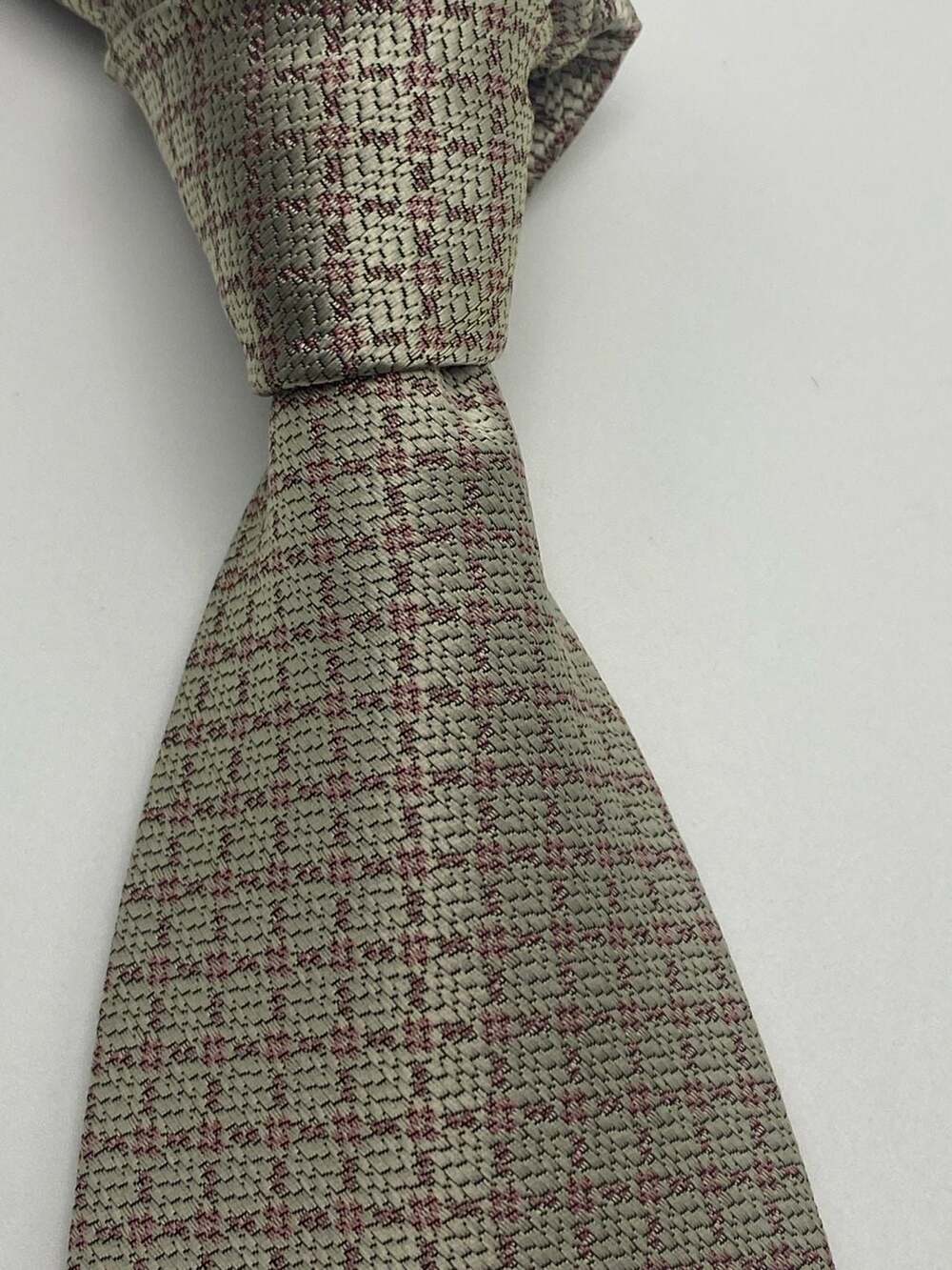 Luca Massei Men's 100% Silk Tie with Geometric Pattern